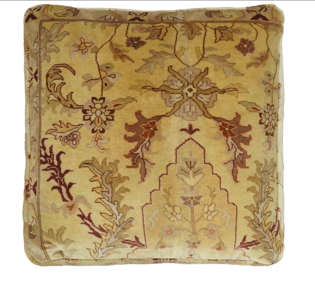 Luxury Floor Pillow made Pouf from restored fine quality hand knotted area rug |FP2 - The Rug Decor