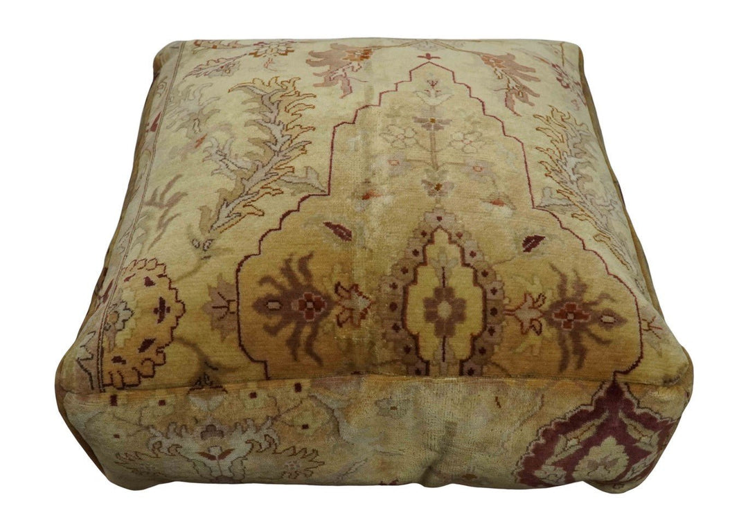 Luxury Floor Pillow made Pouf from restored fine quality hand knotted area rug |FP2 - The Rug Decor