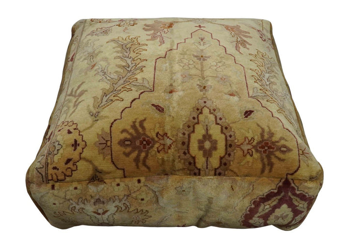 Luxury Floor Pillow made Pouf from restored fine quality hand knotted area rug |FP2 - The Rug Decor