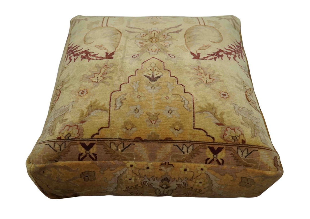 Luxury Floor Pillow made Pouf from restored fine quality hand knotted area rug |FP2 - The Rug Decor