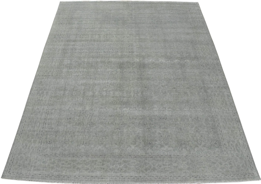 Luxury Hand knotted Wool 8x10 Gray Area Rug | EMP3 - The Rug Decor