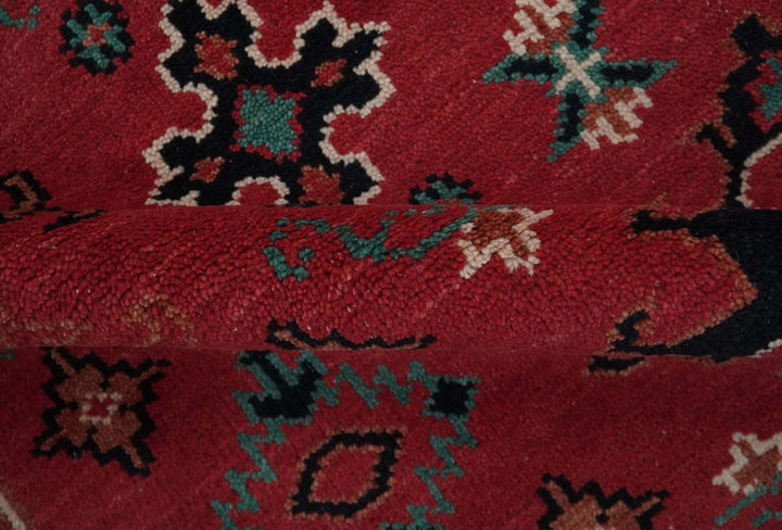 Maroon and Black Traditional Oriental Hand Knotted Custom Made wool Area Rug - The Rug Decor