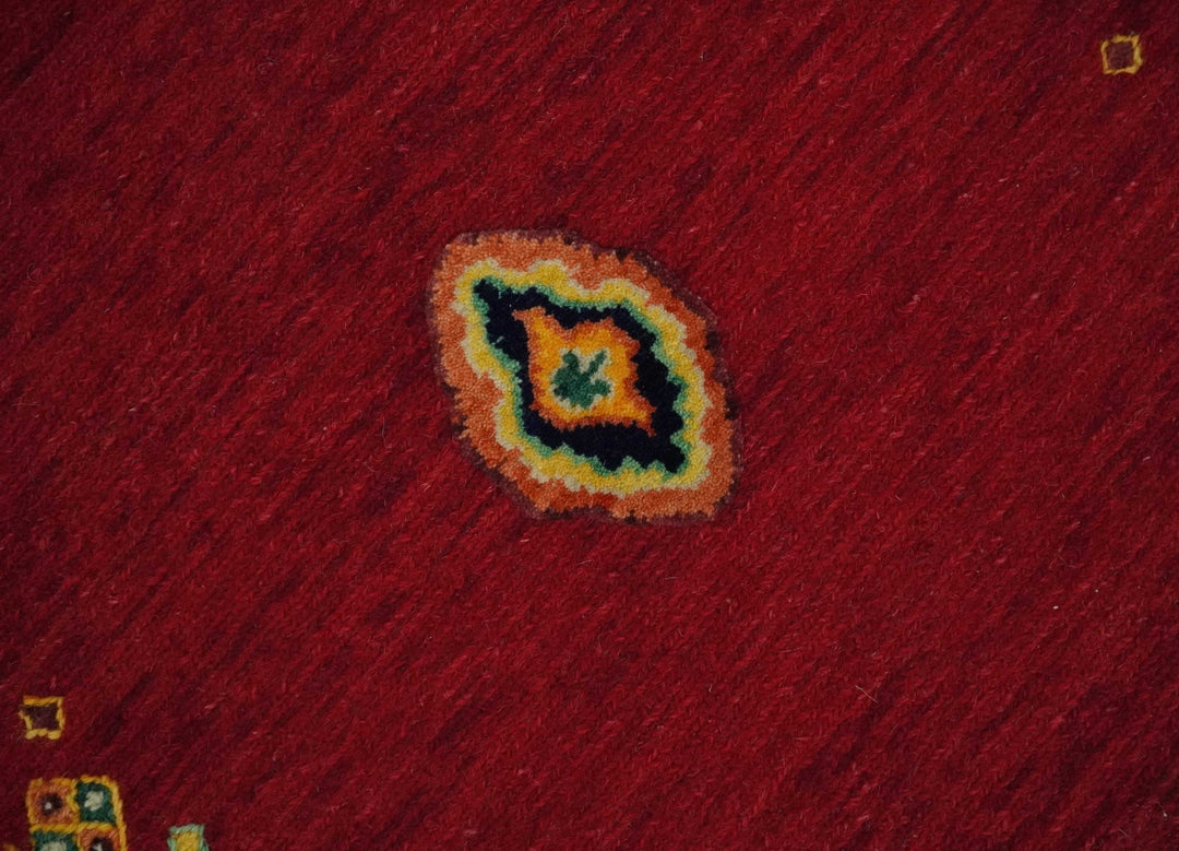 Maroon Indian Wedding, Hand Spun Wool Hand Knotted Southwestern Gabbeh Rug | KNT20 - The Rug Decor