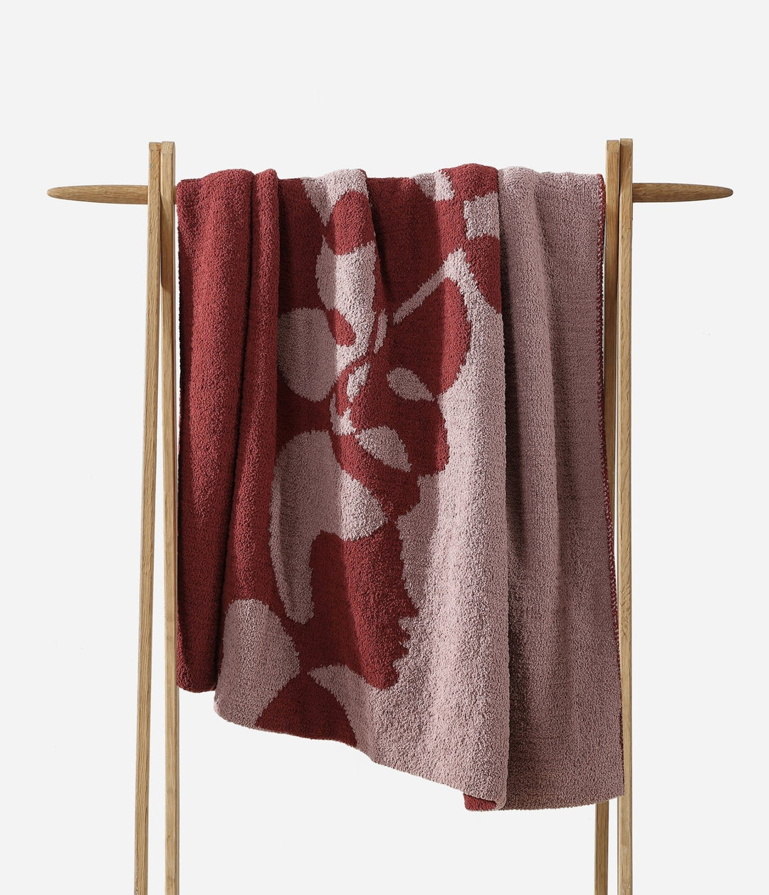 Mocha- Biscotti, Pomegranate- Rose, Black- White Face Print Throw - The Rug Decor