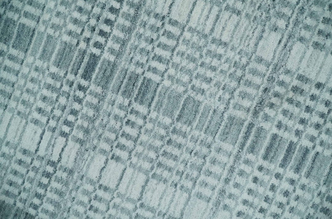 Modern 8x10 Hand Made striped Ivory, silver and Gray Scandinavian Blended Wool Flatwoven Area Rug | KE2 - The Rug Decor