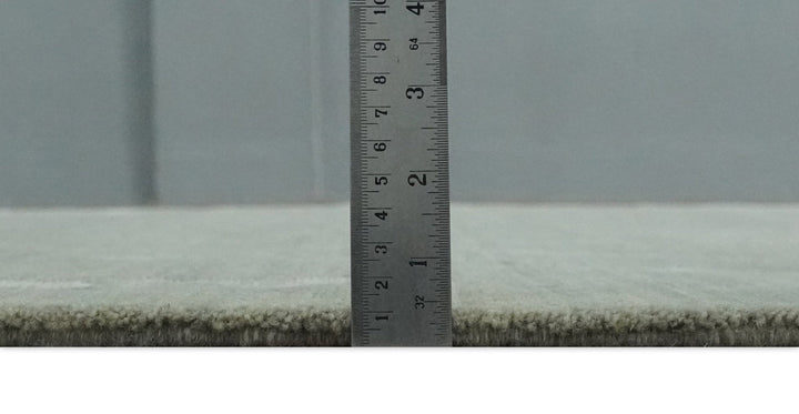 Modern Abstract 5x7 Olive and Gray Hand Knotted Wool and Silk Area Rug - The Rug Decor