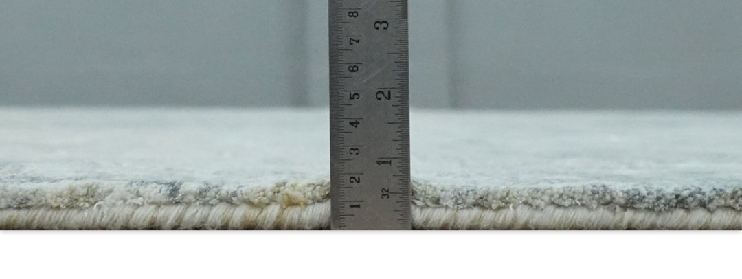 Modern Abstract 8x10 Silver, Charcoal and Olive Hand Loomed Blended wool and Art silk Area Rug - The Rug Decor