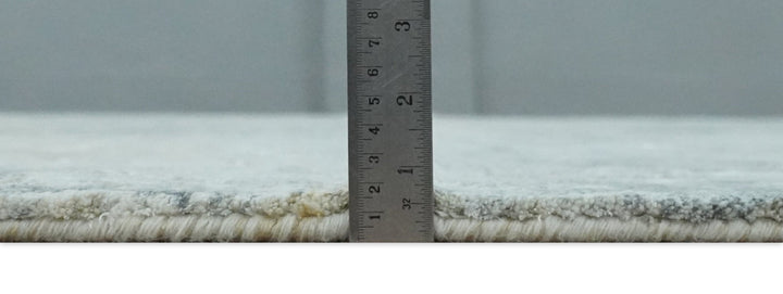 Modern Abstract 8x10 Silver, Charcoal and Olive Hand Loomed Blended wool and Art silk Area Rug - The Rug Decor