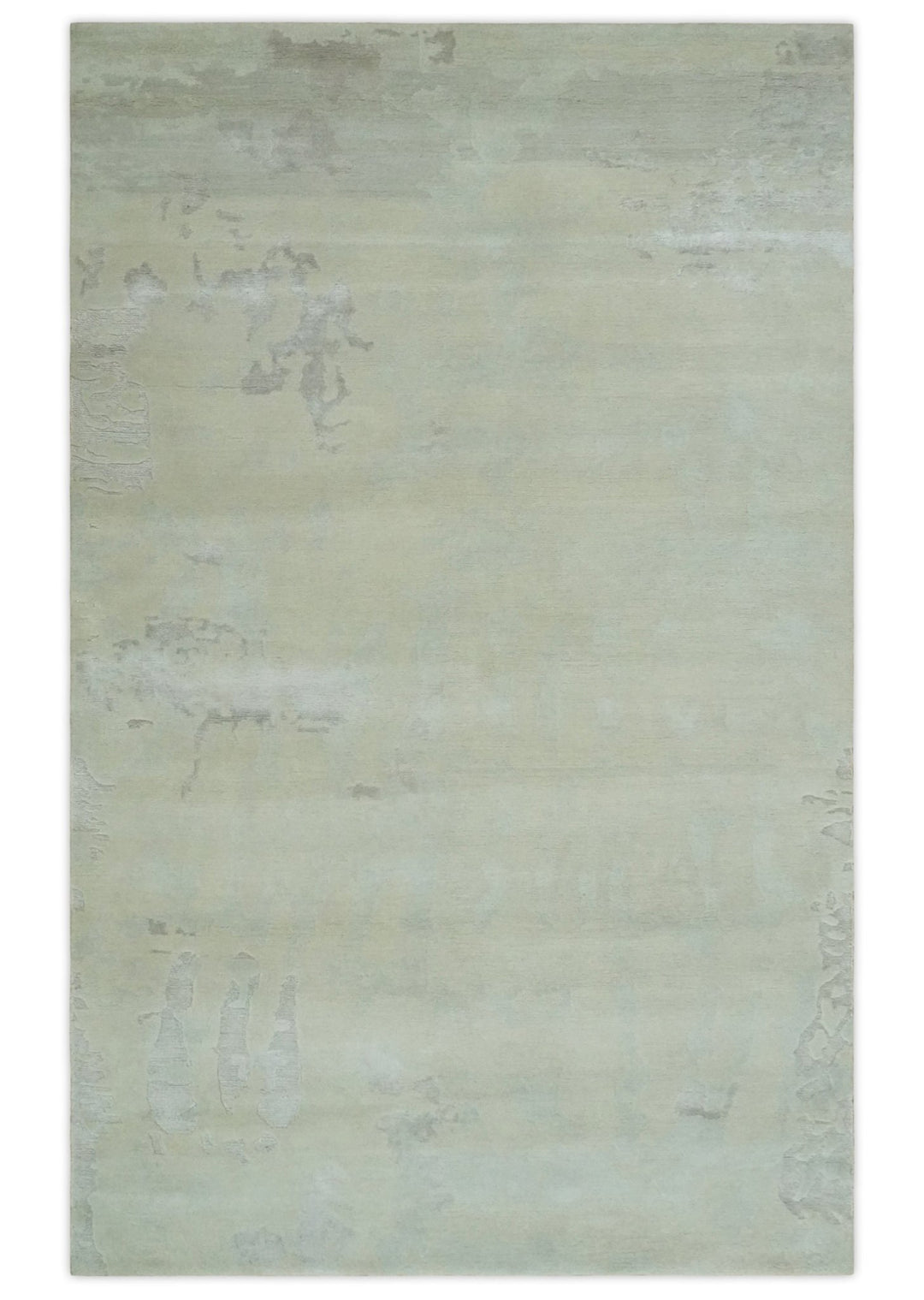 Modern Abstract Beige and Silver Hand loom 5x8 wool and Art Silk Area Rug - The Rug Decor