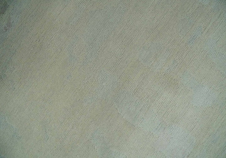 Modern Abstract Beige and Silver Hand loom 5x8 wool and Art Silk Area Rug - The Rug Decor