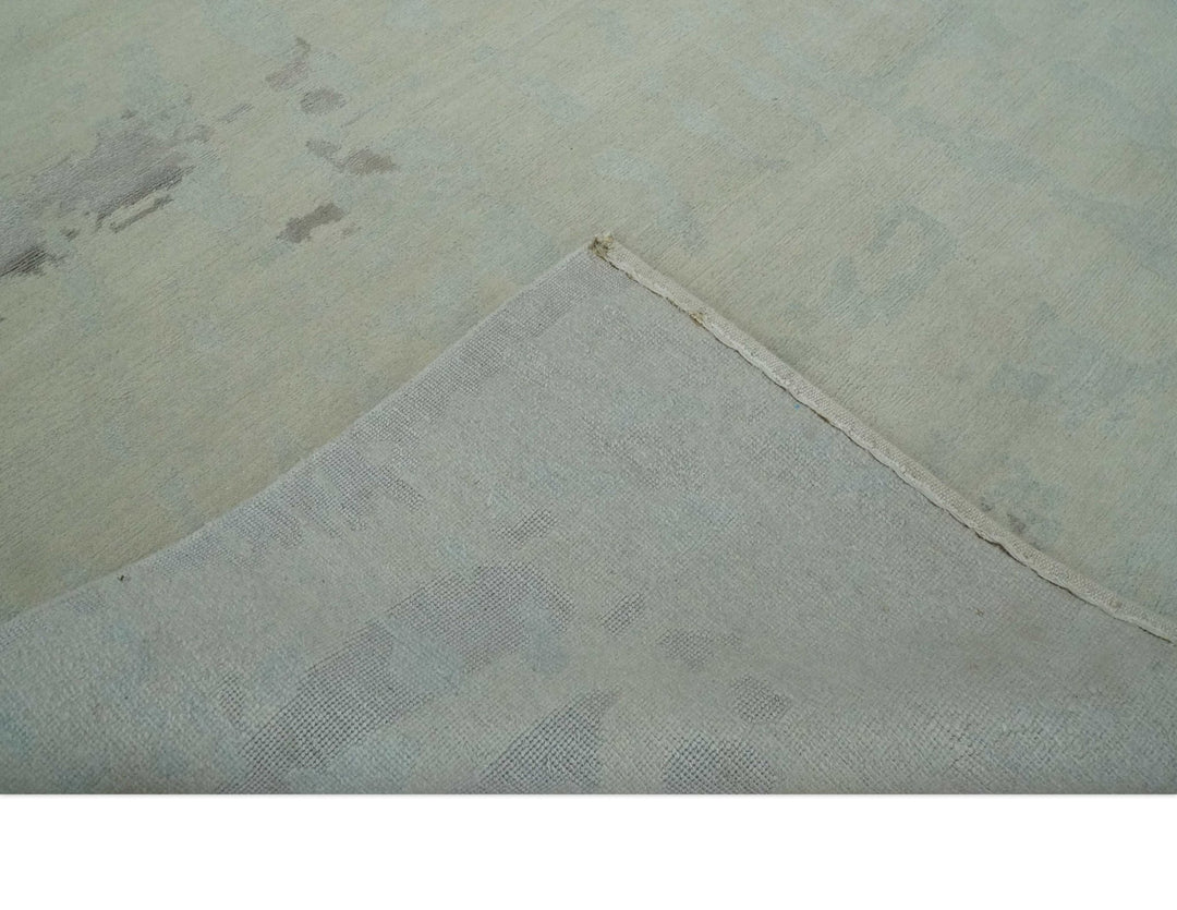 Modern Abstract Beige and Silver Hand loom 5x8 wool and Art Silk Area Rug - The Rug Decor