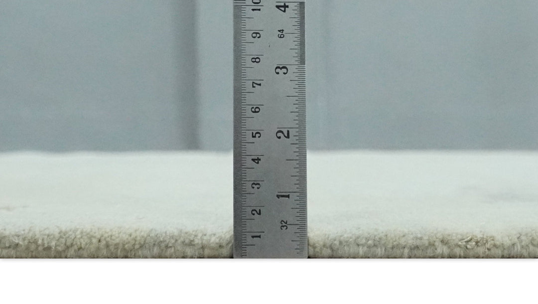 Modern Abstract Beige and Silver Hand loom 5x8 wool and Art Silk Area Rug - The Rug Decor