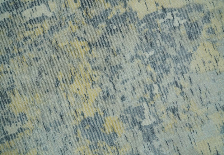 Modern Abstract Beige, Gray and Silver Hand loom 5x8 Wool and Viscose Area Rug - The Rug Decor