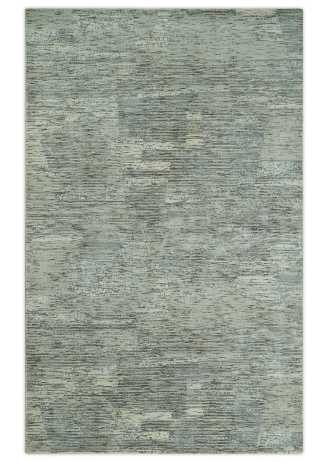 Modern Abstract Beige, silver, Gray and Charcoal 5x8 Hand loom Viscose Area Rug - The Rug Decor