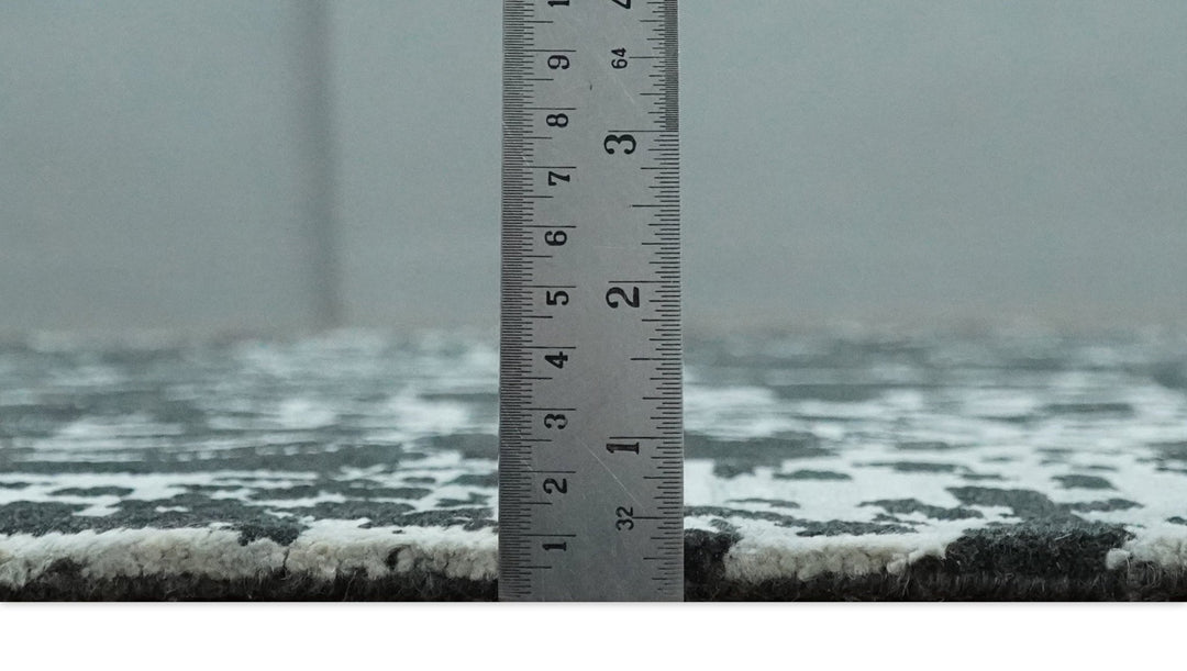 Modern Abstract Black and Silver Hand Knotted 6x9 Wool and Bamboo silk Area Rug - The Rug Decor