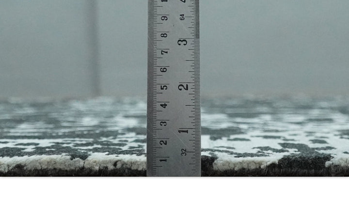 Modern Abstract Black and Silver Hand Knotted 6x9 Wool and Bamboo silk Area Rug - The Rug Decor