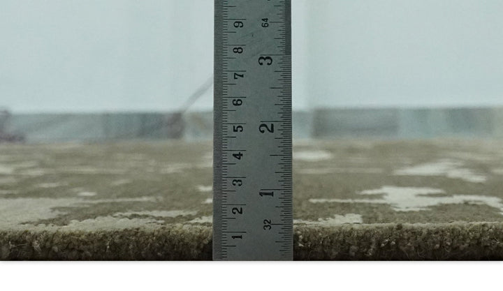 Modern Abstract Brownish - Green and Ivory Hand loom 6x9 wool and Art Silk Area Rug - The Rug Decor