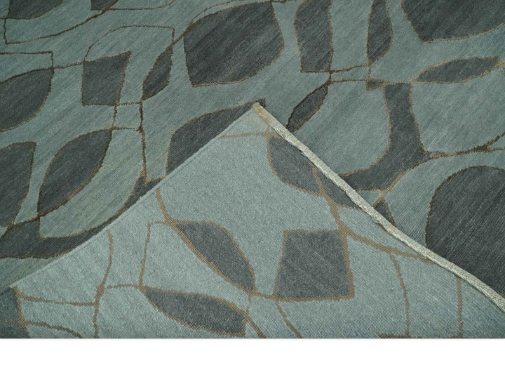 Modern Abstract Charcoal and Gray Hand loom 6x9 Wool and Art Silk Area Rug - The Rug Decor