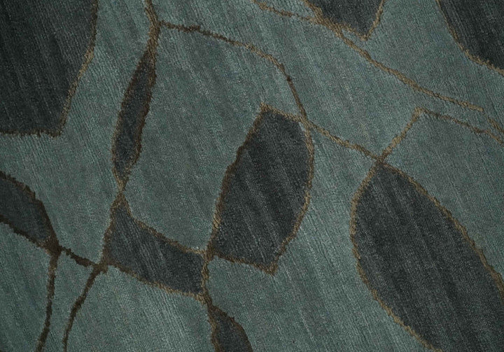 Modern Abstract Charcoal and Gray Hand loom 6x9 Wool and Art Silk Area Rug - The Rug Decor