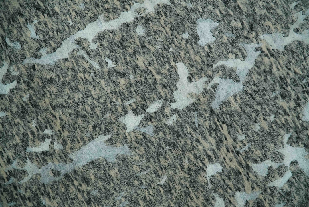 Modern Abstract Charcoal, Beige and Silver Hand Knotted 5.6x8 wool and Bamboo Silk area Rug - The Rug Decor