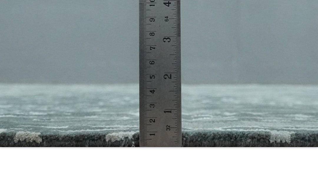 Modern Abstract Charcoal, Grey and Silver Hand Knotted 6x9.4 Floral Wool and Silk Area Rug - The Rug Decor