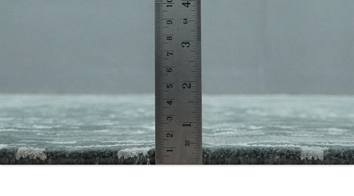 Modern Abstract Charcoal, Grey and Silver Hand Knotted 6x9.4 Floral Wool and Silk Area Rug - The Rug Decor