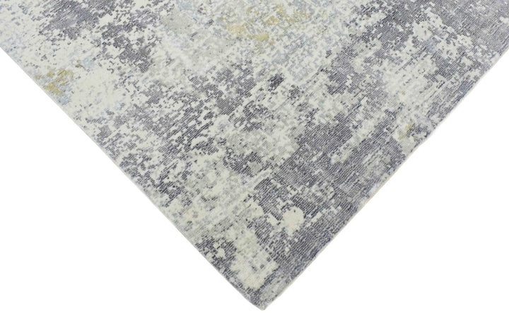 Modern Abstract Gray and Ivory Rug made with Art Silk | TRD10131 - The Rug Decor