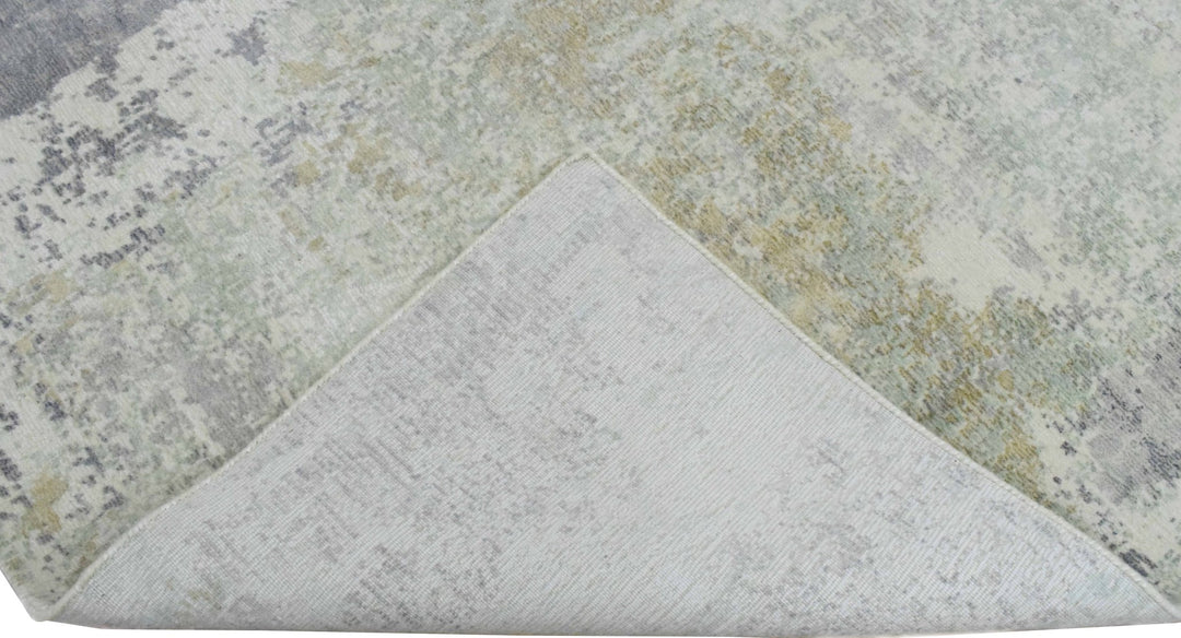 Modern Abstract Gray and Ivory Rug made with Art Silk | TRD10132 - The Rug Decor