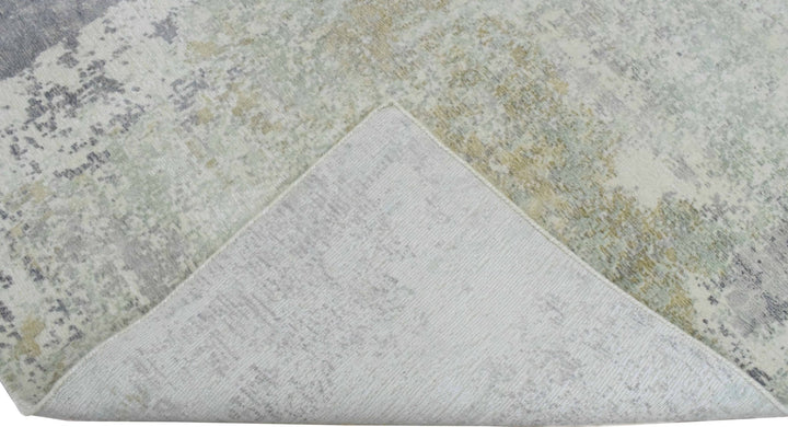 Modern Abstract Gray and Ivory Rug made with Art Silk | TRD10132 - The Rug Decor