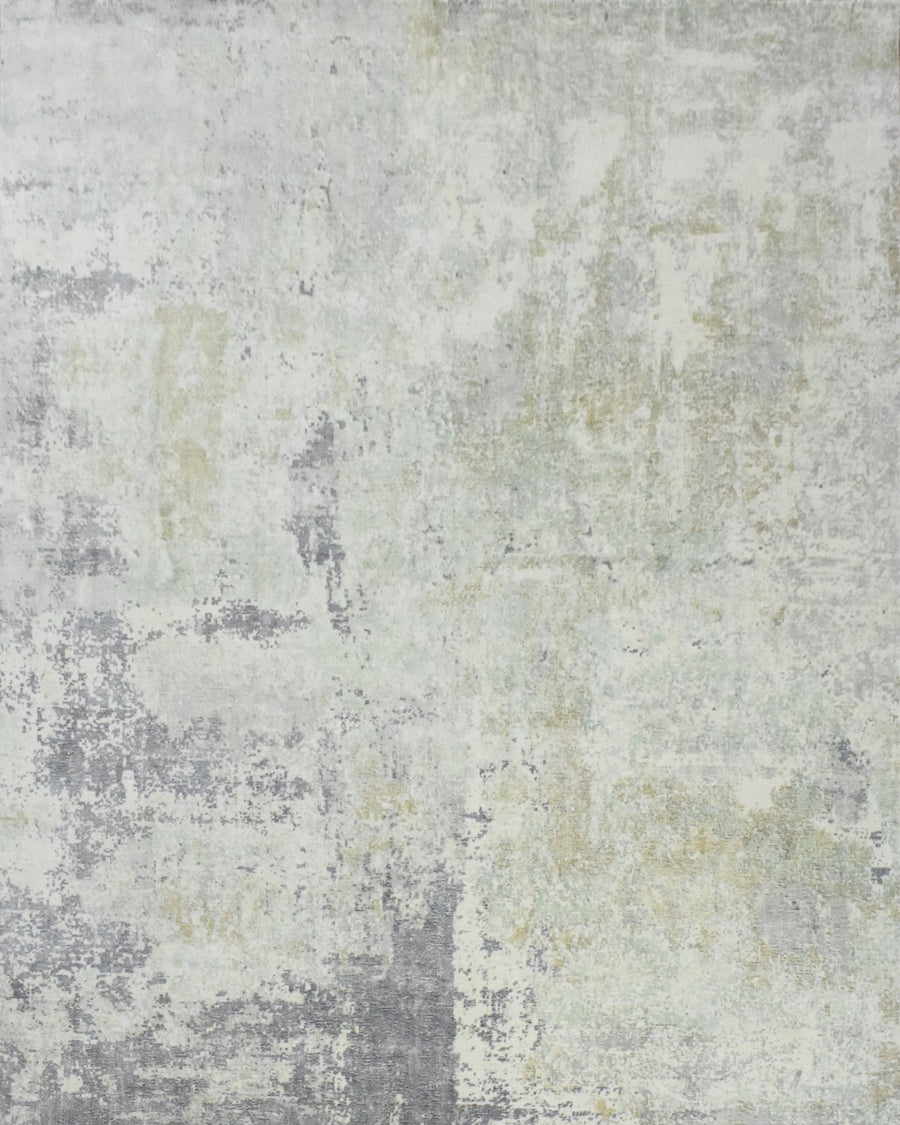 Modern Abstract Gray and Ivory Rug made with Art Silk | TRD10132 - The Rug Decor