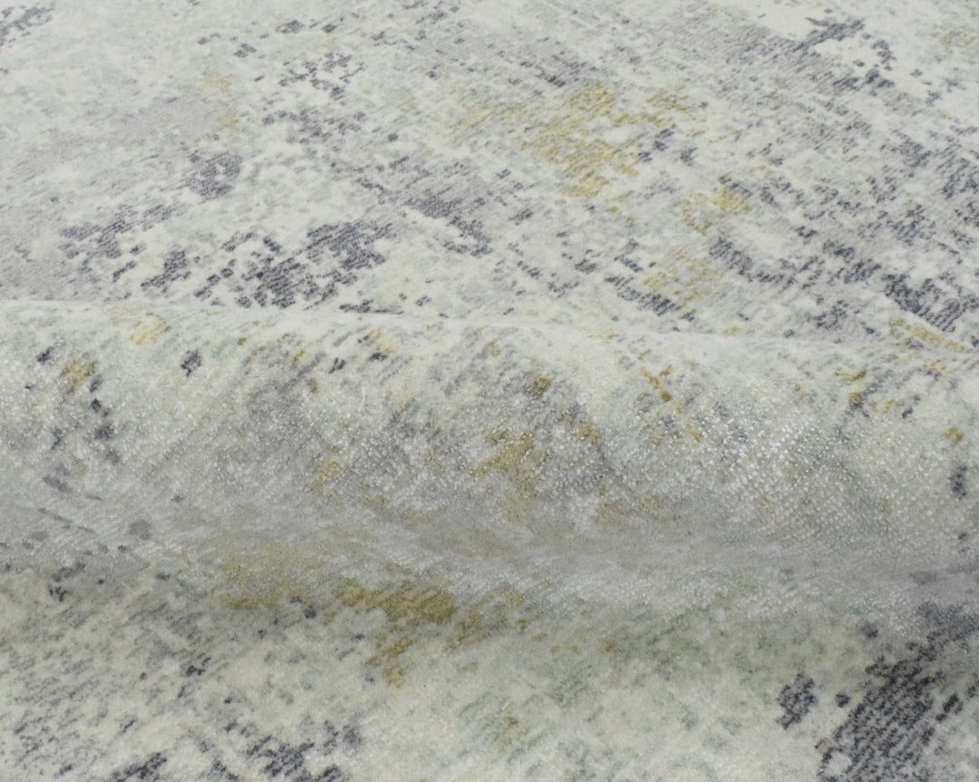 Modern Abstract Gray and Ivory Rug made with Art Silk | TRD10132 - The Rug Decor