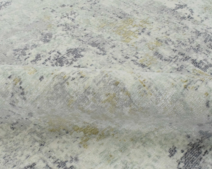 Modern Abstract Gray and Ivory Rug made with Art Silk | TRD10132 - The Rug Decor