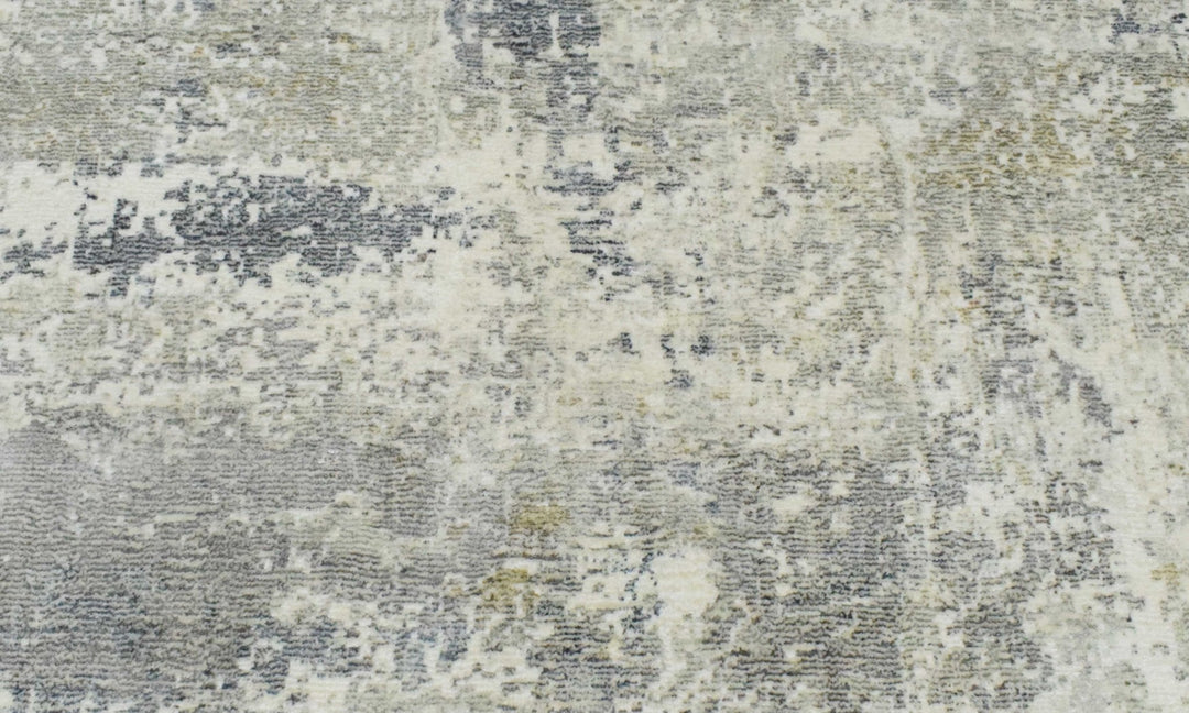 Modern Abstract Gray and Ivory Rug made with Art Silk | TRD10133 - The Rug Decor