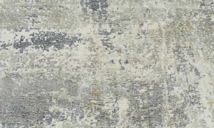 Modern Abstract Gray and Ivory Rug made with Art Silk | TRD10133 - The Rug Decor