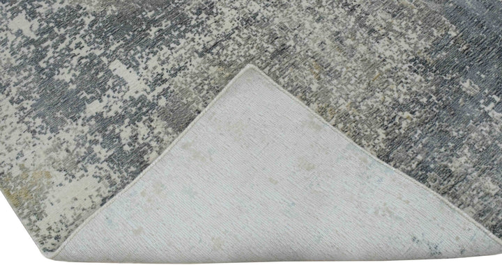 Modern Abstract Gray and Ivory Rug made with Art Silk | TRD10133 - The Rug Decor