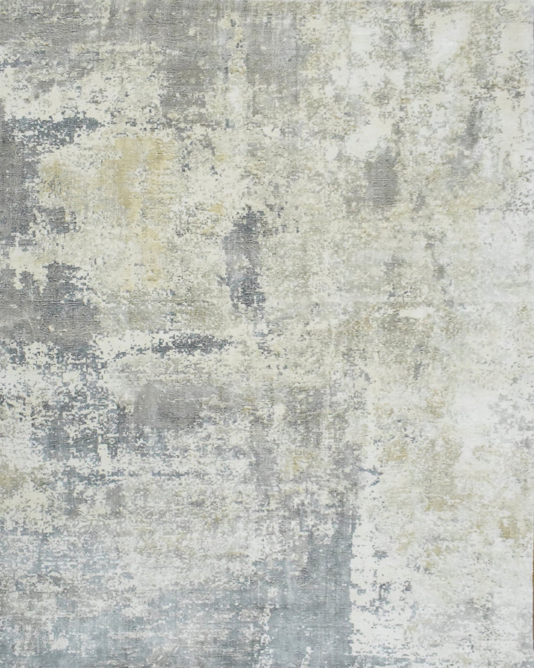 Modern Abstract Gray and Ivory Rug made with Art Silk | TRD10133 - The Rug Decor