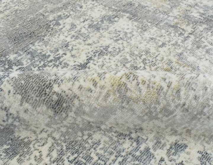 Modern Abstract Gray and Ivory Rug made with Art Silk | TRD10133 - The Rug Decor