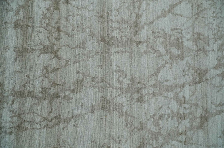 Modern Abstract Gray and Silver Hand knotted 6x9 Viscose Area Rug - The Rug Decor