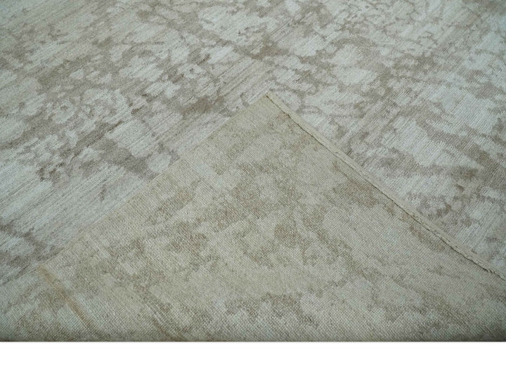 Modern Abstract Gray and Silver Hand knotted 6x9 Viscose Area Rug - The Rug Decor
