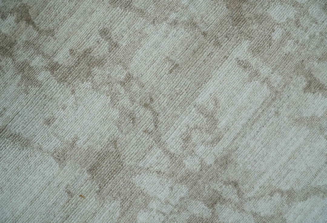 Modern Abstract Gray and Silver Hand knotted 6x9 Viscose Area Rug - The Rug Decor