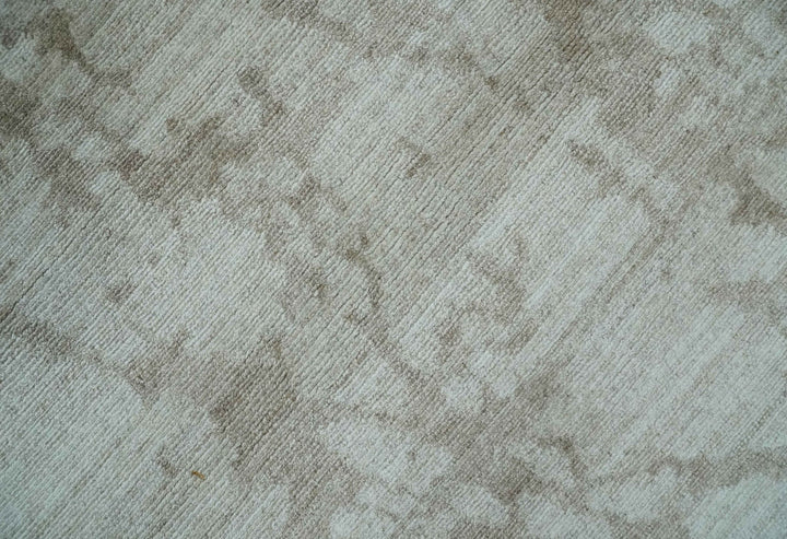 Modern Abstract Gray and Silver Hand knotted 6x9 Viscose Area Rug - The Rug Decor