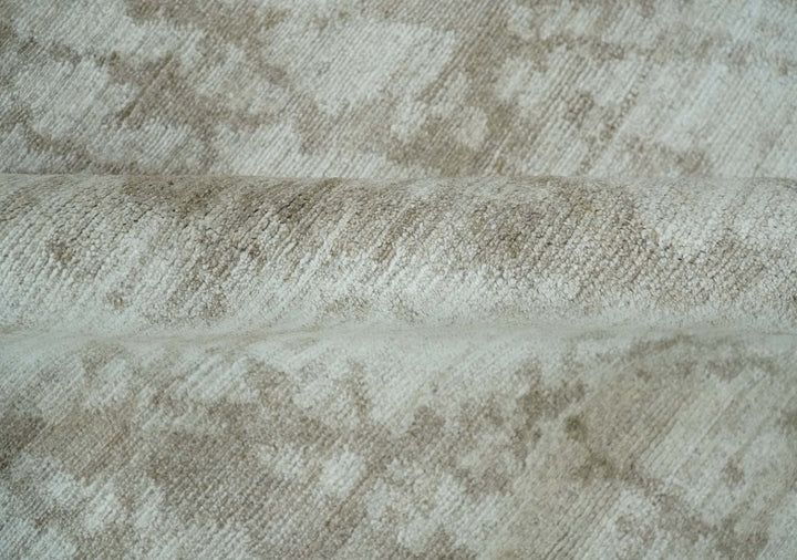 Modern Abstract Gray and Silver Hand knotted 6x9 Viscose Area Rug - The Rug Decor