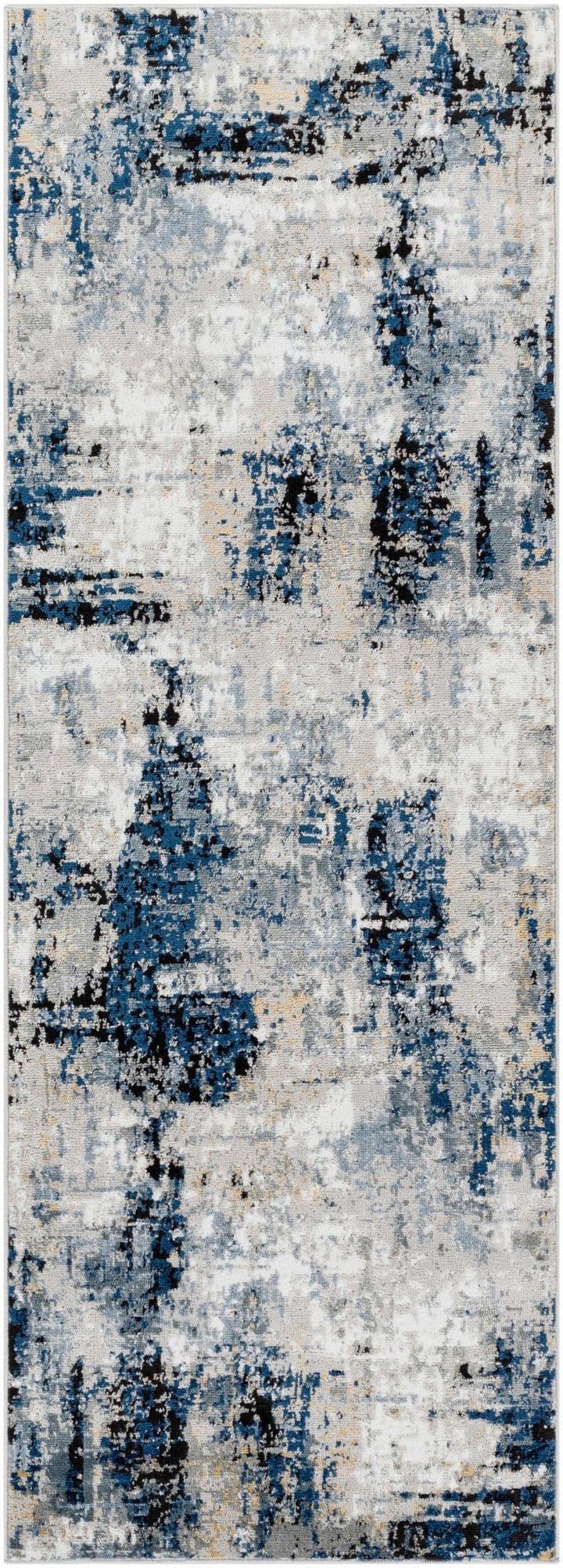Modern abstract Gray, Silver, Blue and Charcoal Contemporary Area Rug - The Rug Decor