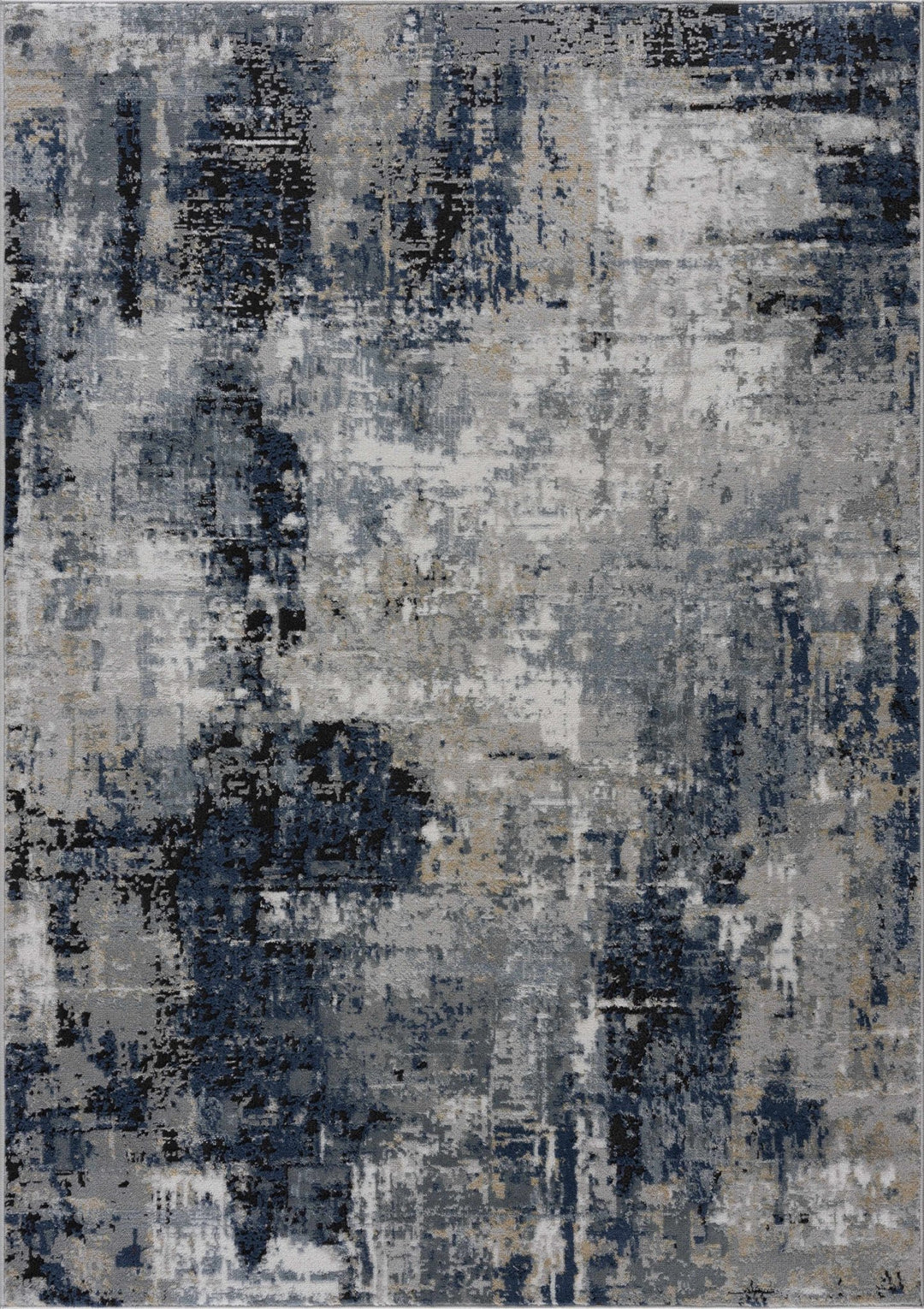 Modern abstract Gray, Silver, Blue and Charcoal Contemporary Area Rug - The Rug Decor