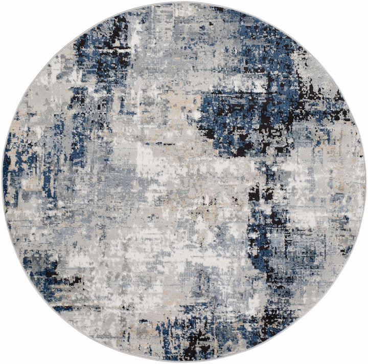 Modern abstract Gray, Silver, Blue and Charcoal Contemporary Area Rug - The Rug Decor