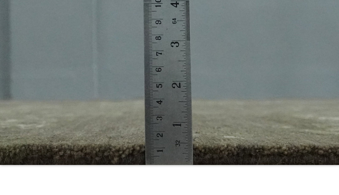 Modern Abstract Green and Silver Hand loom wool and Art Silk Area Rug - The Rug Decor