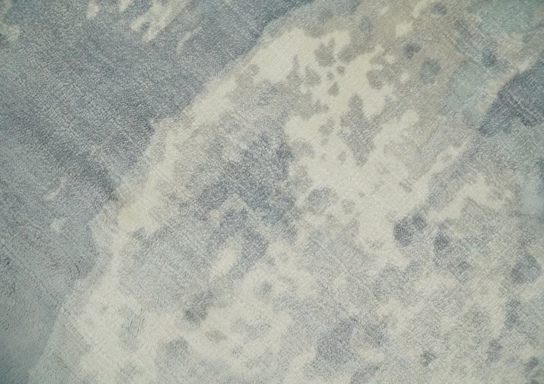 Modern Abstract Handmade 8x10 Beige and Gray Bamboo Silk Area Rug | QT20 - The Rug Decor