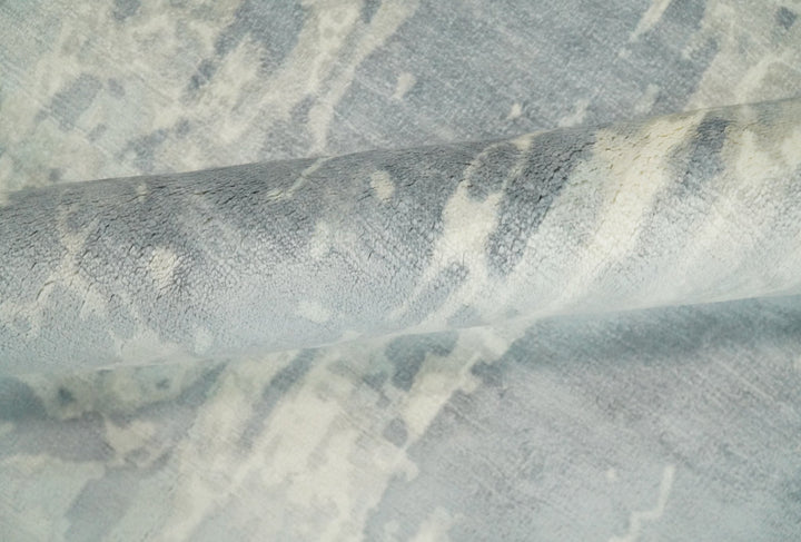 Modern Abstract Handmade 8x10 Beige and Gray Bamboo Silk Area Rug | QT20 - The Rug Decor