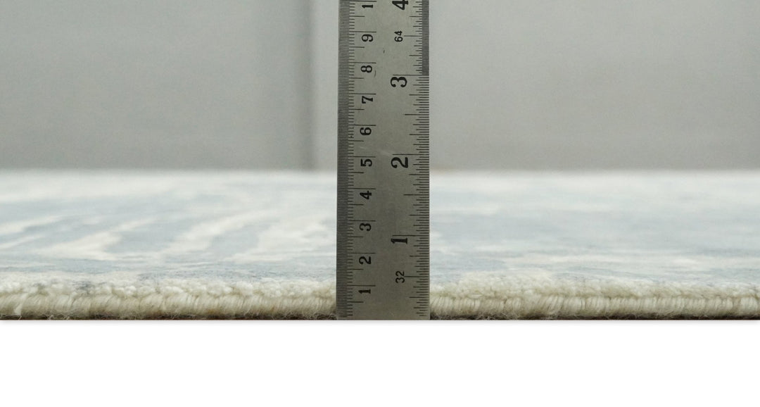 Modern Abstract Handmade 8x10 Beige and Gray Bamboo Silk Area Rug | QT20 - The Rug Decor