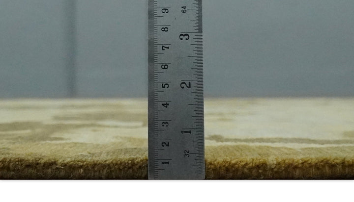 Modern Abstract Olive, Beige and Brown Hand knotted 5x6.6 wool Area Rug - The Rug Decor